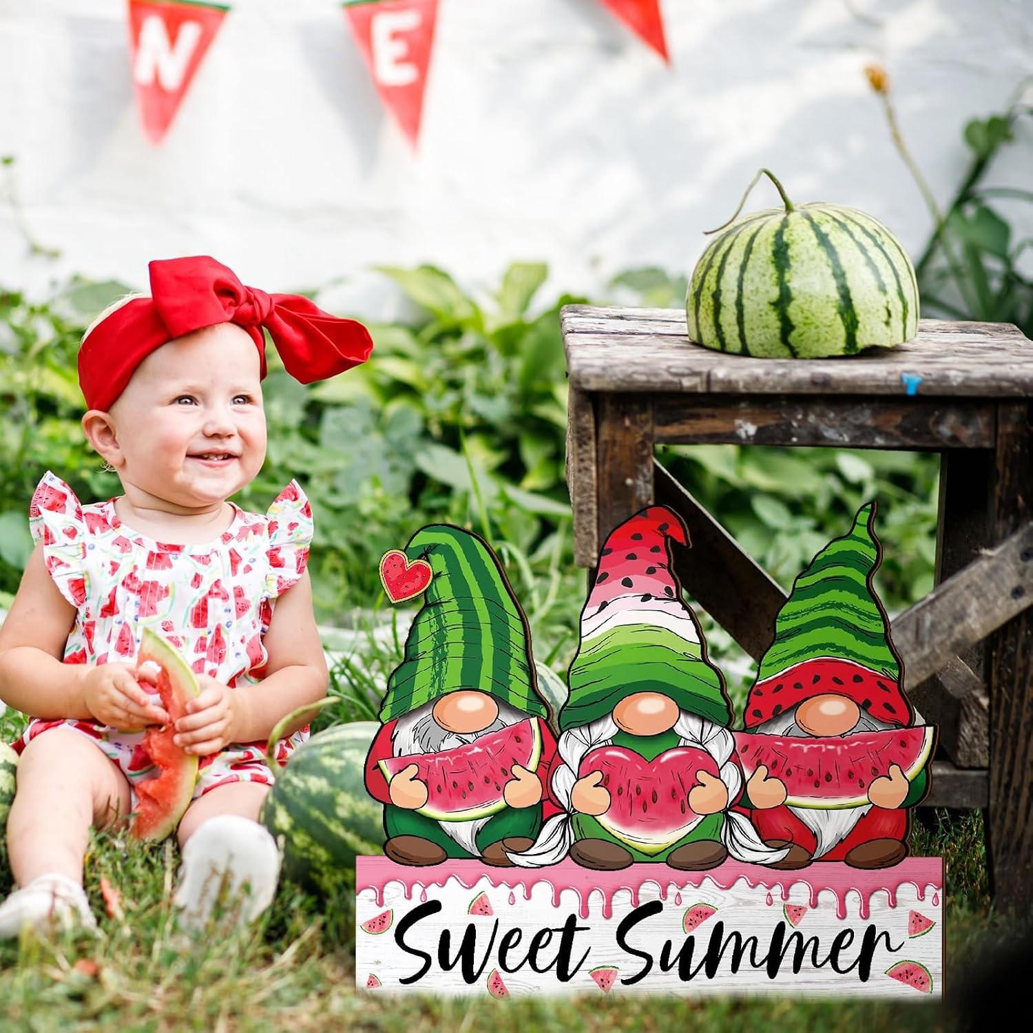 Lightweight Farmhouse Gnome Summer Hanging Sign – Perfect for Indoors & Outdoors