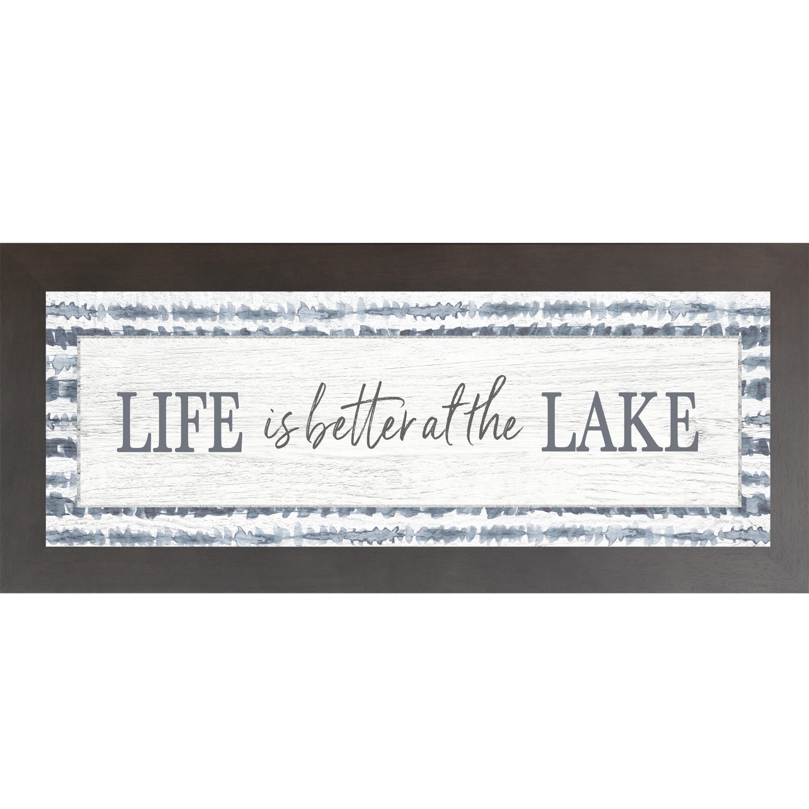 Life Is Better at the Lake – Long Framed Wall Art | Rustic Lakehouse Decor