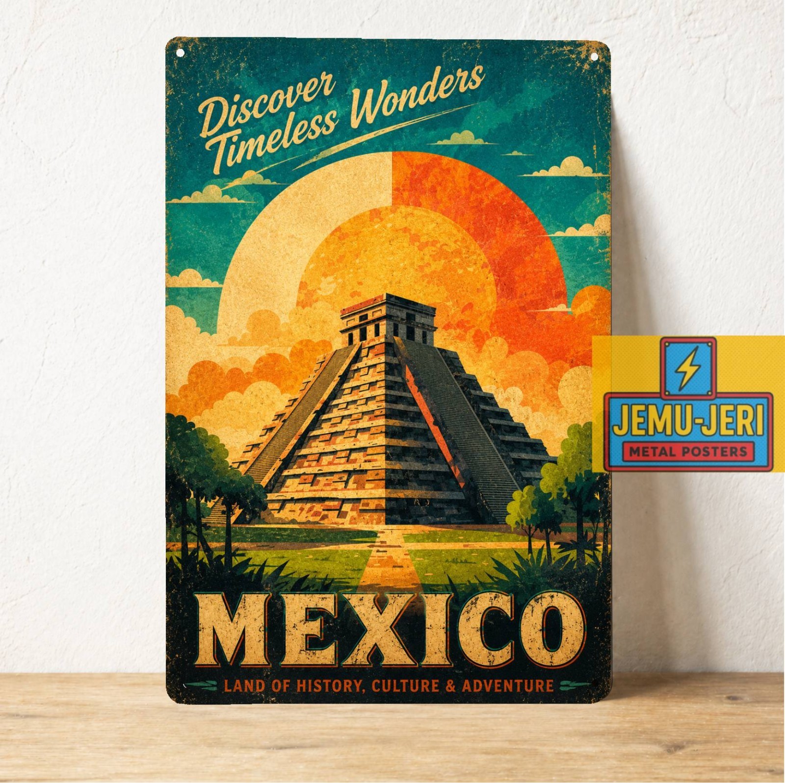Mexico Metal Sign Tin Poster Travel Destination Airbnb Decor 20*30cm