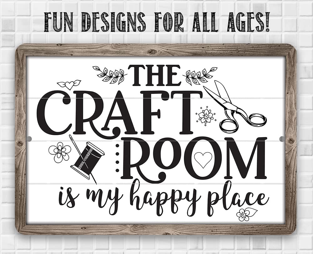 Craft Room Is My Happy Place Metal Sign Sewing Quilting Hobby Wall Art