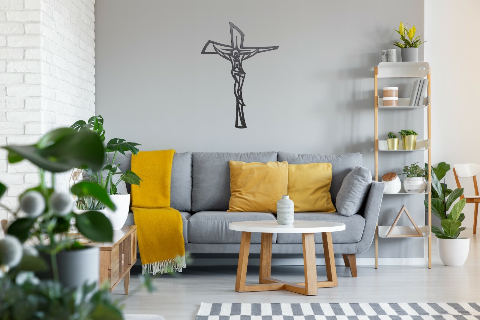 Modern Cross Raw Steel Crucifix