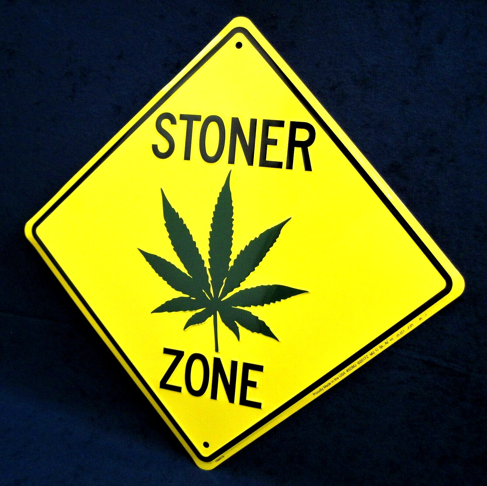 STONER ZONE – *US MADE* – Embossed Metal Sign – Man Cave Garage Shop Bar Decor