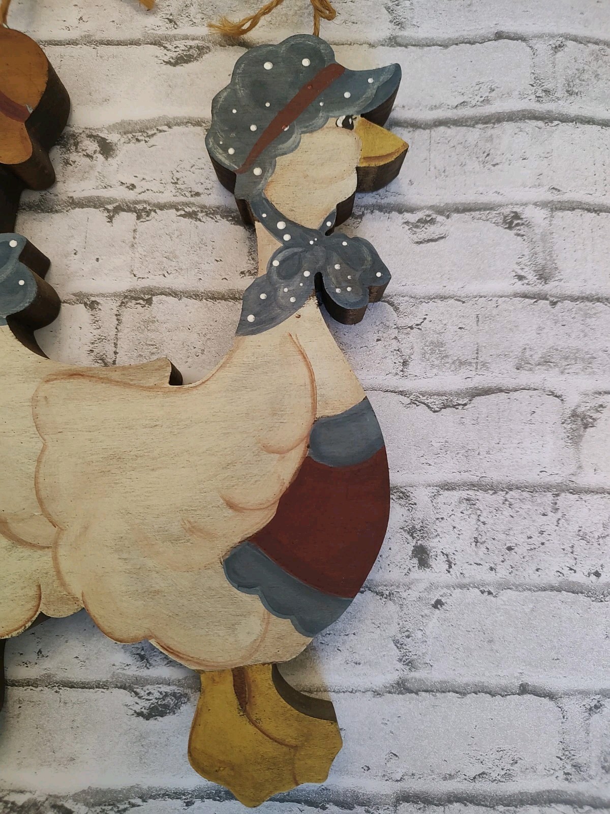 Vtg Cottage Core Country Themed, Welcome Sign, Mr & Mrs Goose & Hearts Dated 71