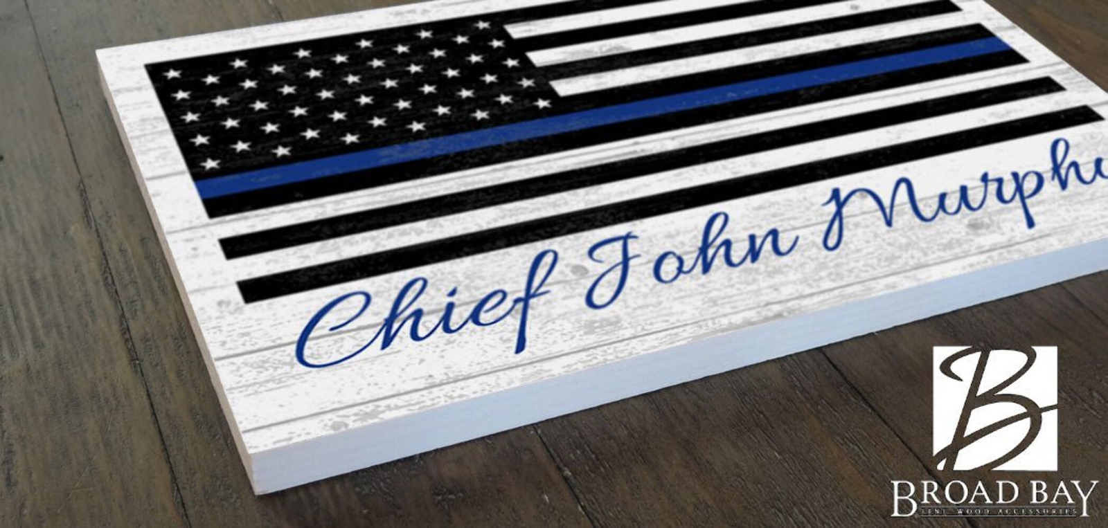 Personalized Thin Blue Line Flag Sign Police Law Enforcement Family Gift