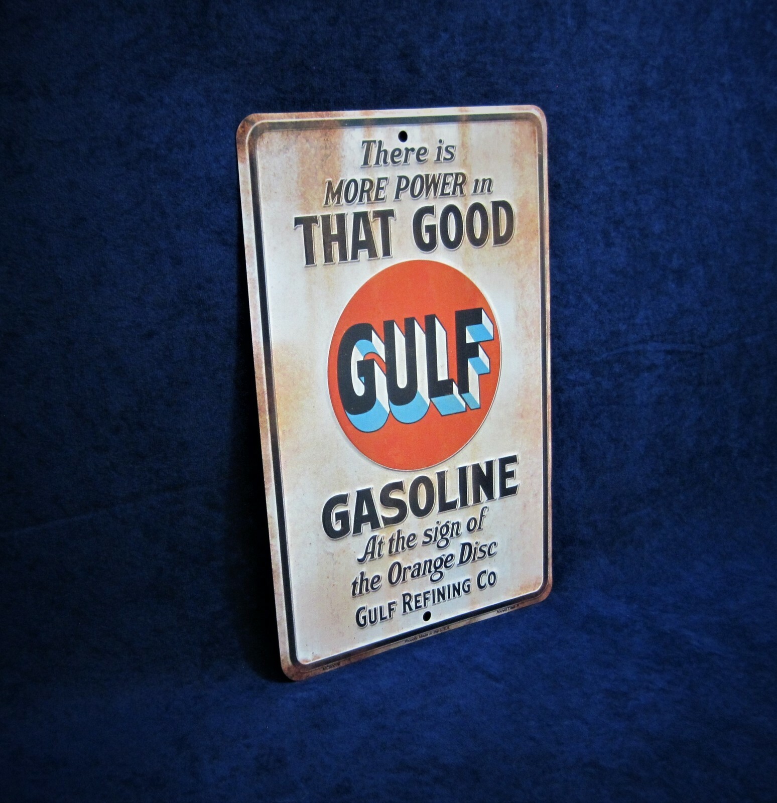 GOOD GULF GASOLINE – *US MADE* Embossed Metal Sign – Man Cave Garage Bar Decor