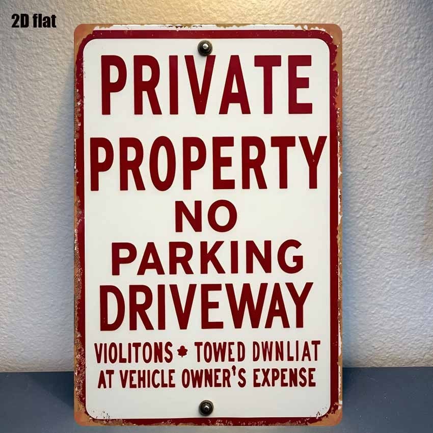 Heavy-Duty Iron No Parking Sign 2D Flat