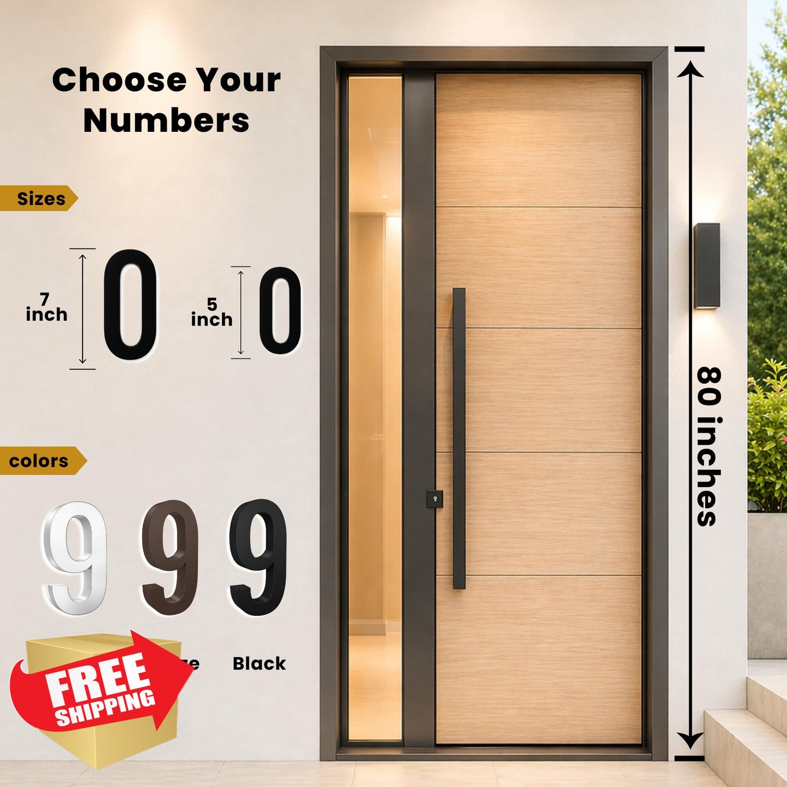 LN LUMANUMBERS 5″ LED House Number 4 Black