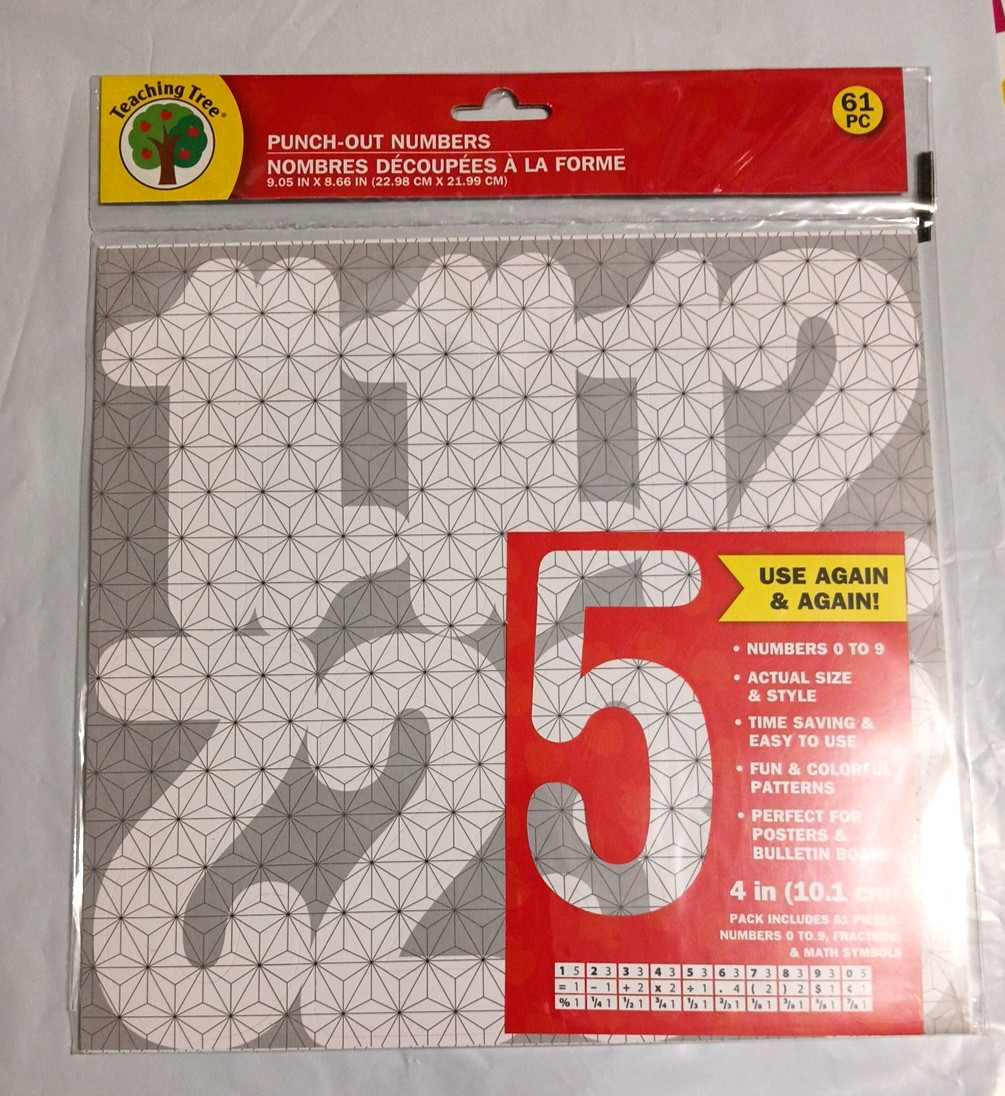 Paper Letters and Numbers Die-cut perforated. 2 sets alphabets, 6 sets numbers