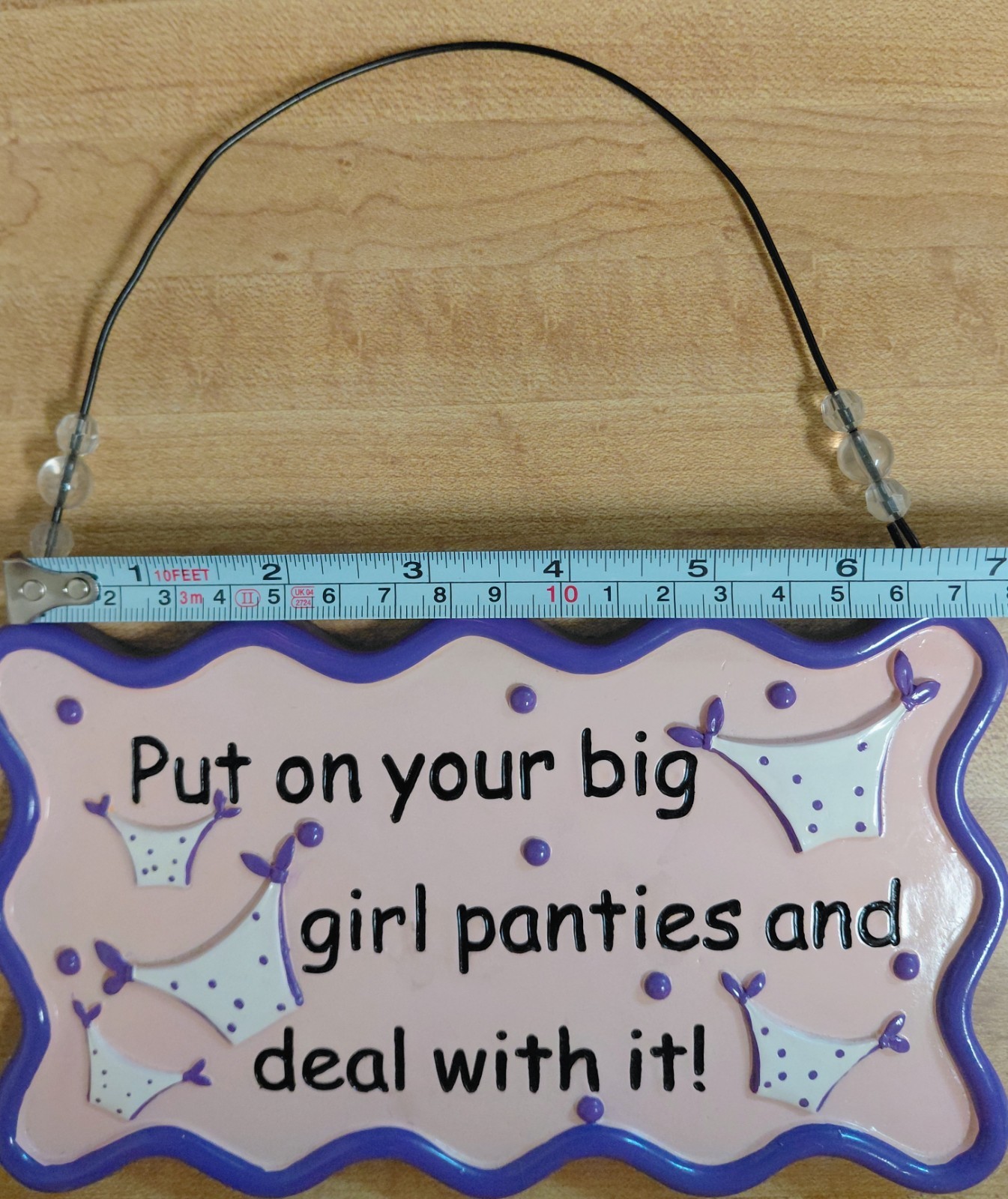 Purple Put On Your Big Girl Panties And Deal With It Wall Decor Hanging Sign