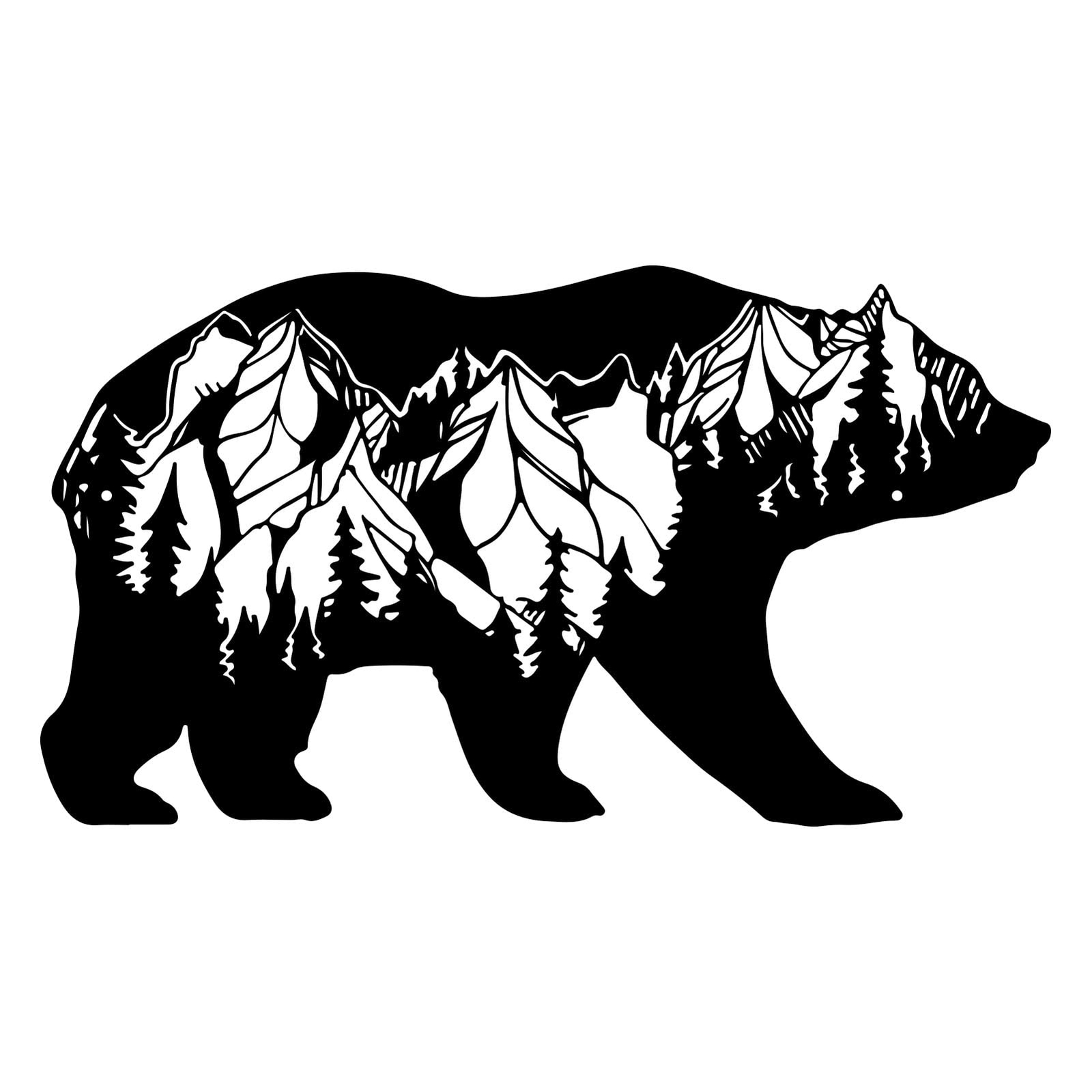 Metal Bear Wall Art Forest Animal Rustic Art Decor Wilderness Decoration Moun…