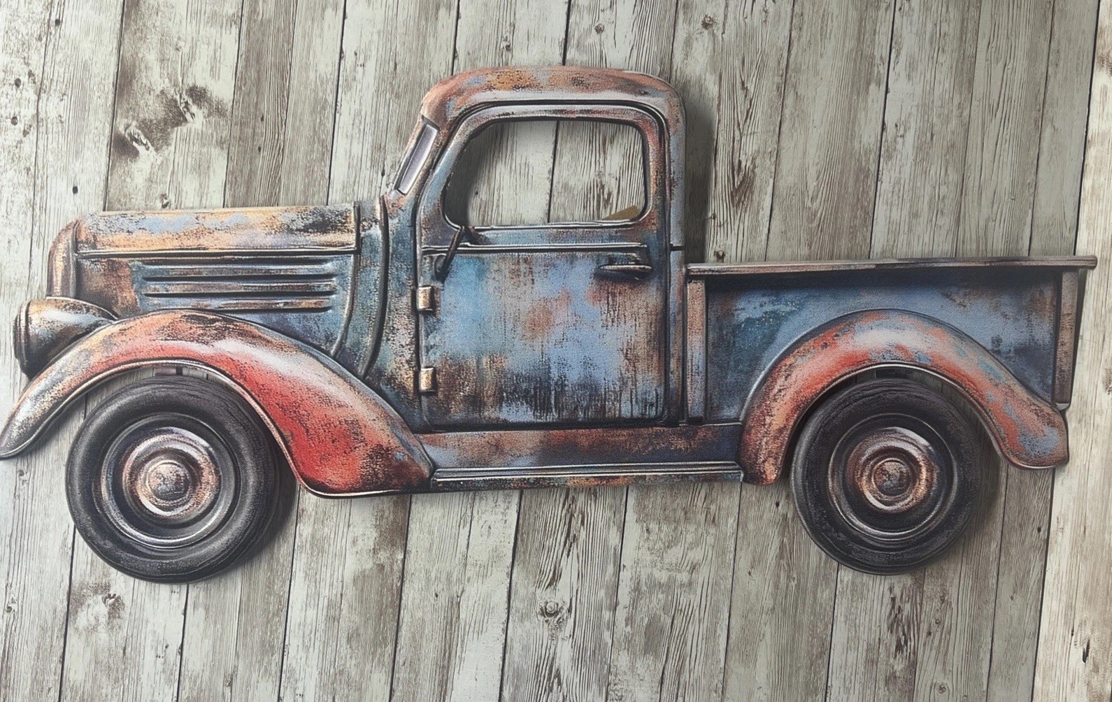 Rustic Truck Metal Sign Patina Stain Wall 24×11 Grage Mancave Barn 1930-40 Chevy
