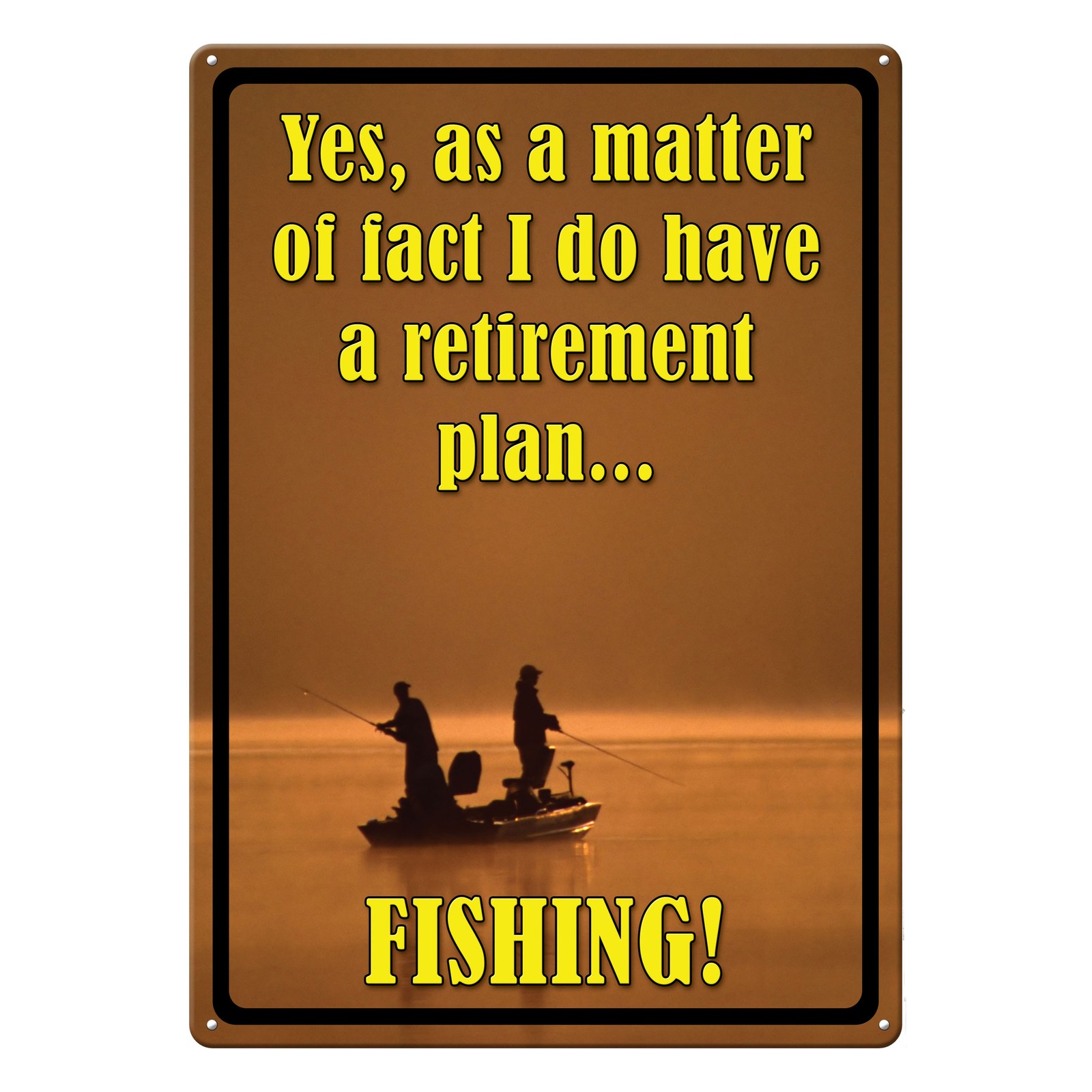 Rivers Edge Products Tin Sign, 17″ x 12″ Weatherproof Metal Wall Art, Fishing