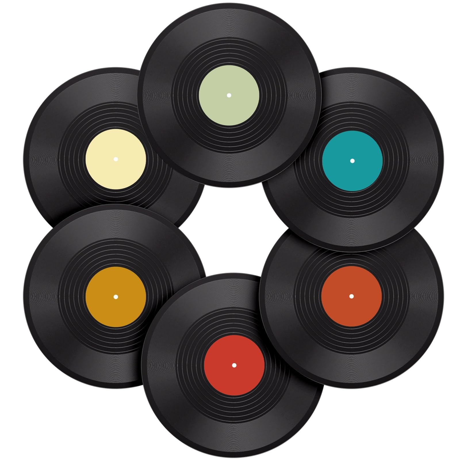 6 Pack 12in Blank Vinyl Record Decor, Fake Vintage Record for Indie Wall Aest…