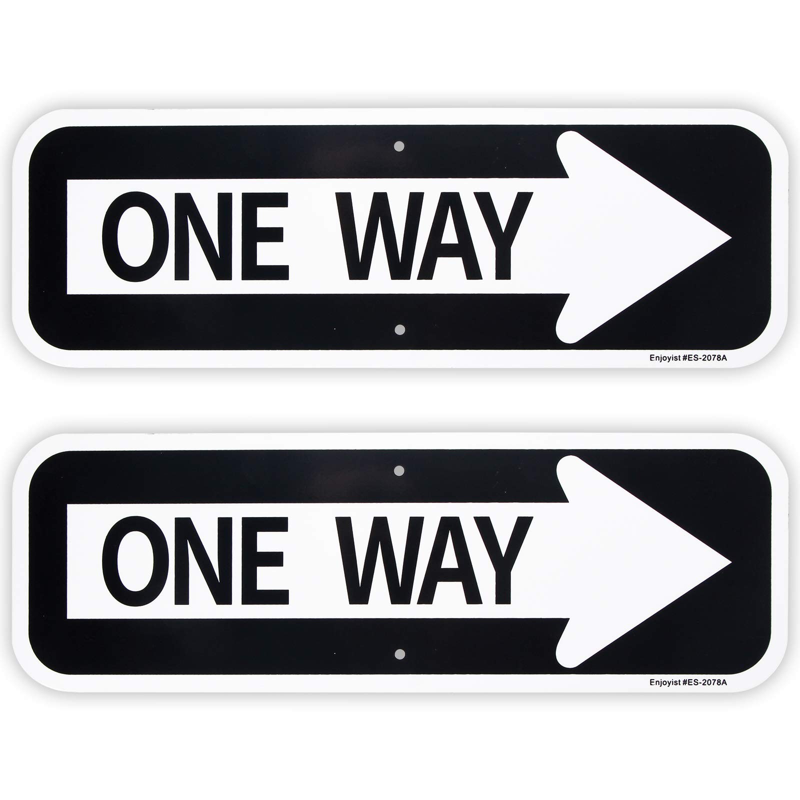 2-Pack Large One Way with Right Arrow Sign 18″x 18” x 6”, Reflective Yellow