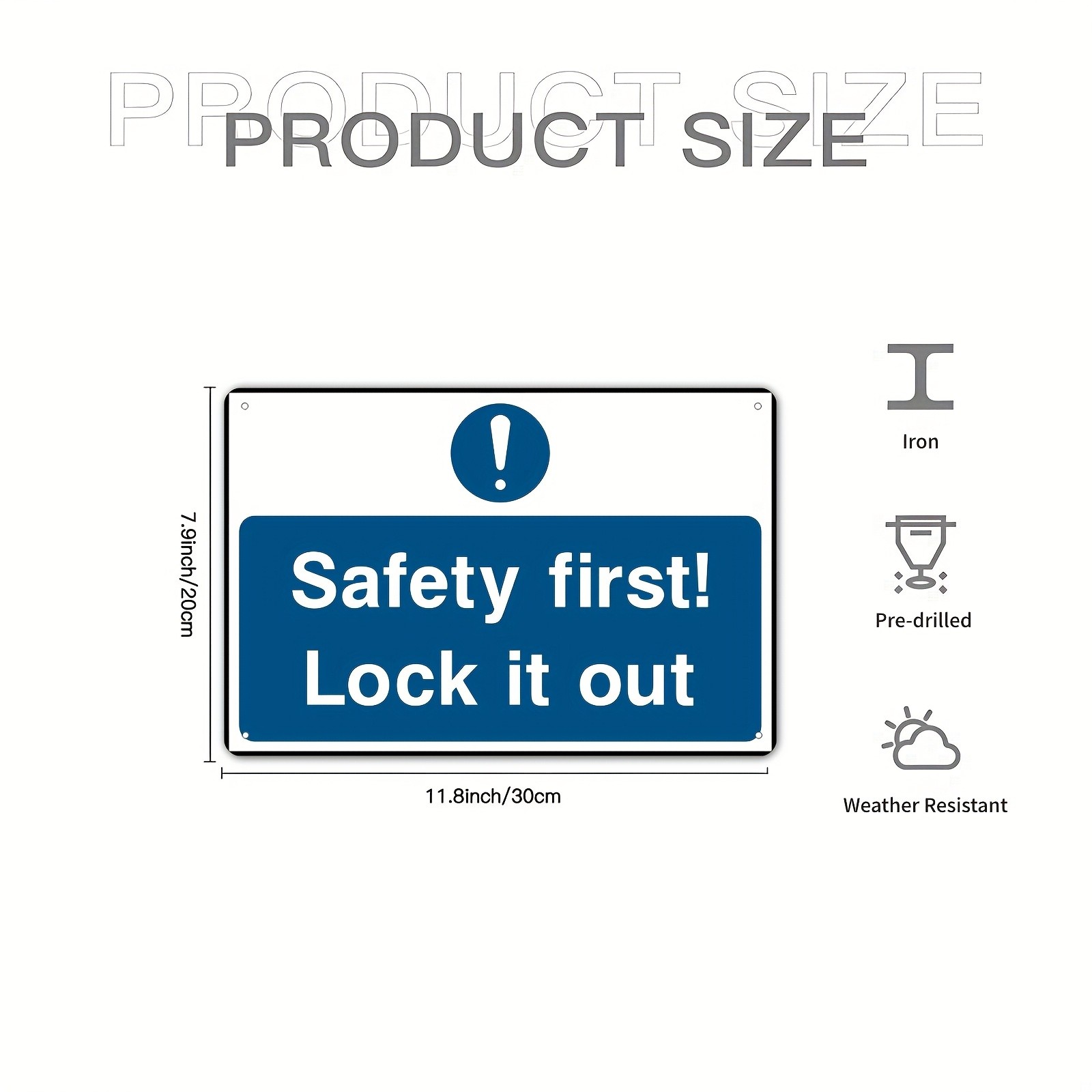 Tin Safety Sign 20x30cm 8x12in Lockout Message