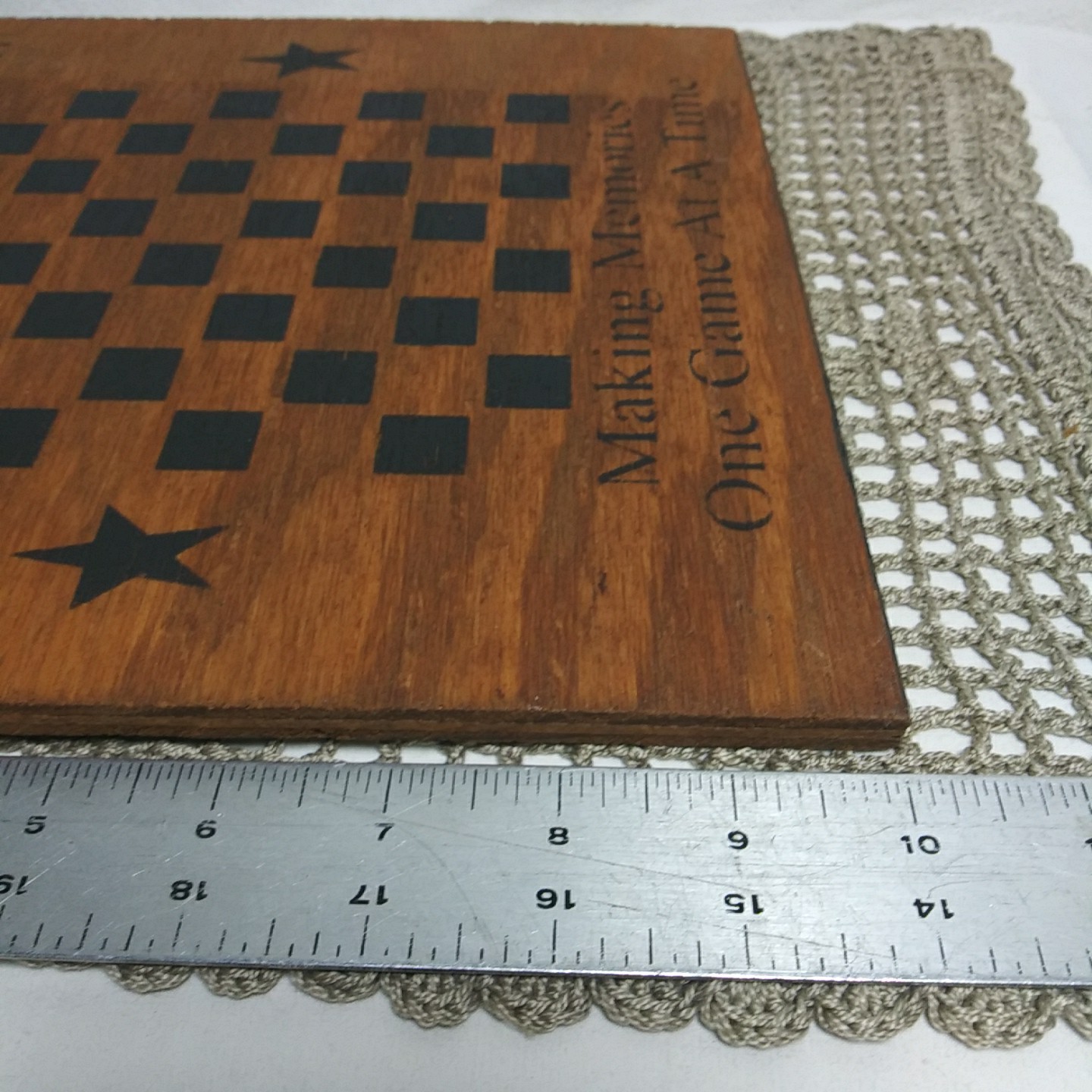 Primitive Rustic Country Folk Art Yankee Checker Board Wall Plaque 10″ Game Room