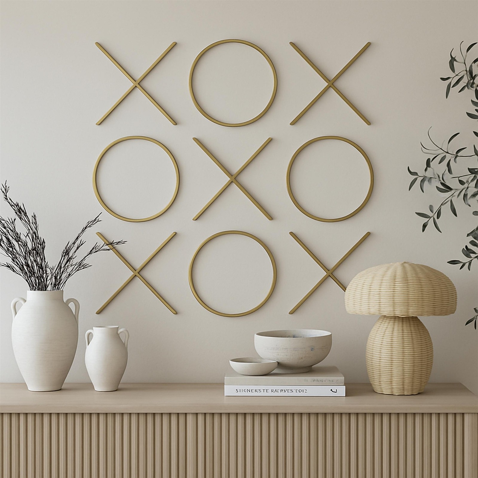 Meridian Furniture XOXO Gold Stainless Steel Contemporary Wall Decor