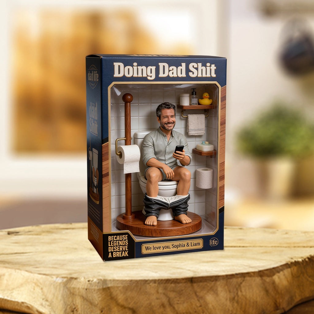 Custom Photo Funny Dad Toilet Acrylic Block Gag Gift Father’s Day