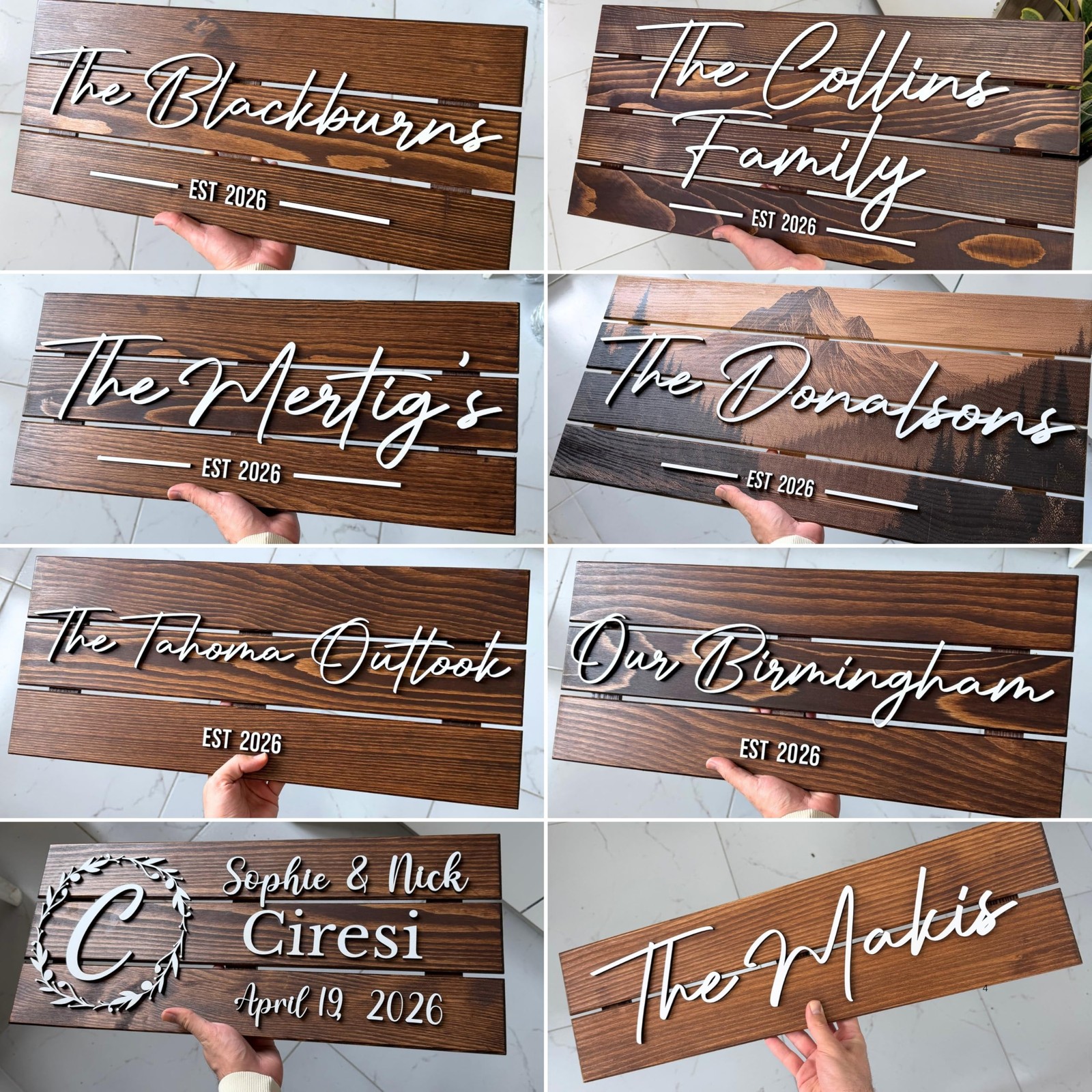 Personalized Wood Name Sign Custom Beach House Lake House Farmhouse Cabin Decor
