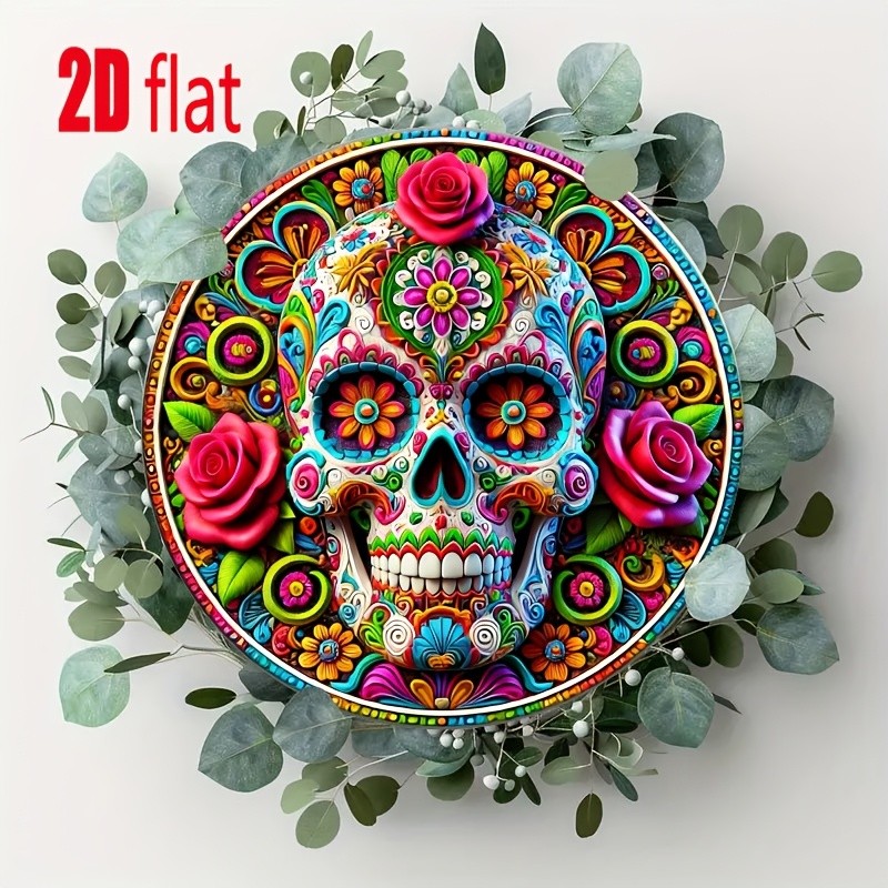 2D Flat 1pc Tin Metal Signs 8 X 8 Inches Mexican Carnival Themed Aluminum