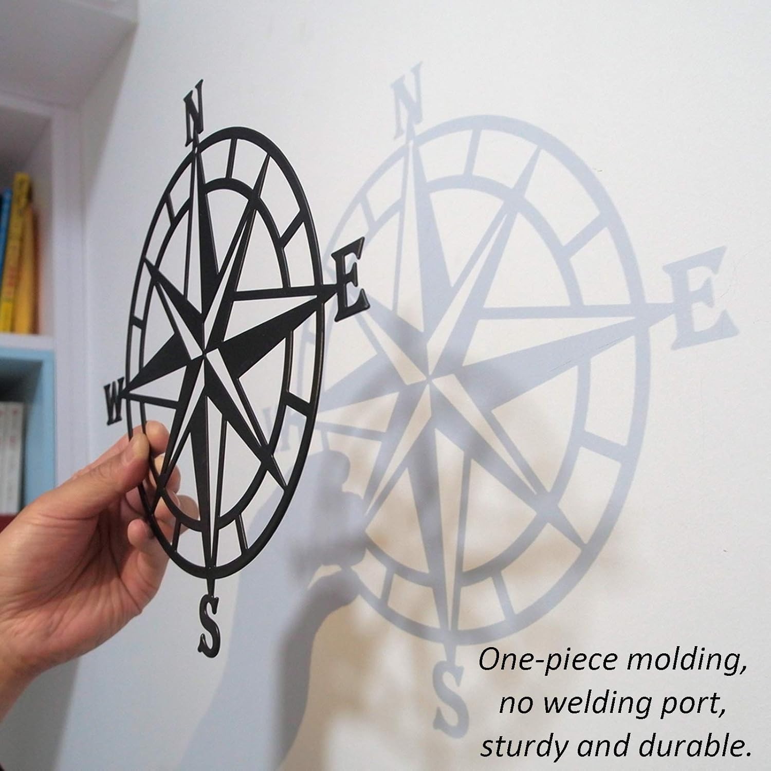 Lightweight 11″ Nautical Compass for Indoor/Outdoor Wall Art – Easy to Install