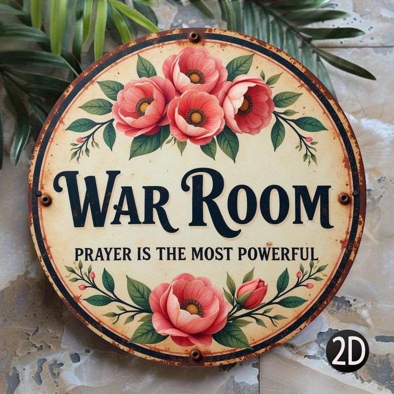 War Room Tin Metal Sign Prayer is the Most Powerful Wall Art 8×8