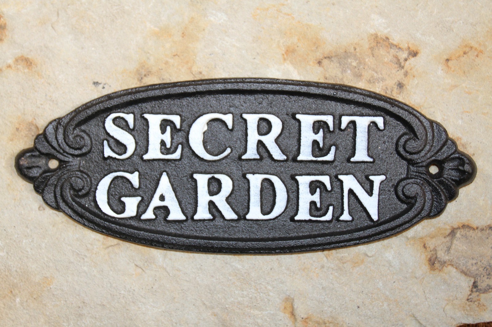 1-SECRET GARDEN PLAQUE,Upscale Garden Decor,Raised Letters,Solid Metal,Gifts