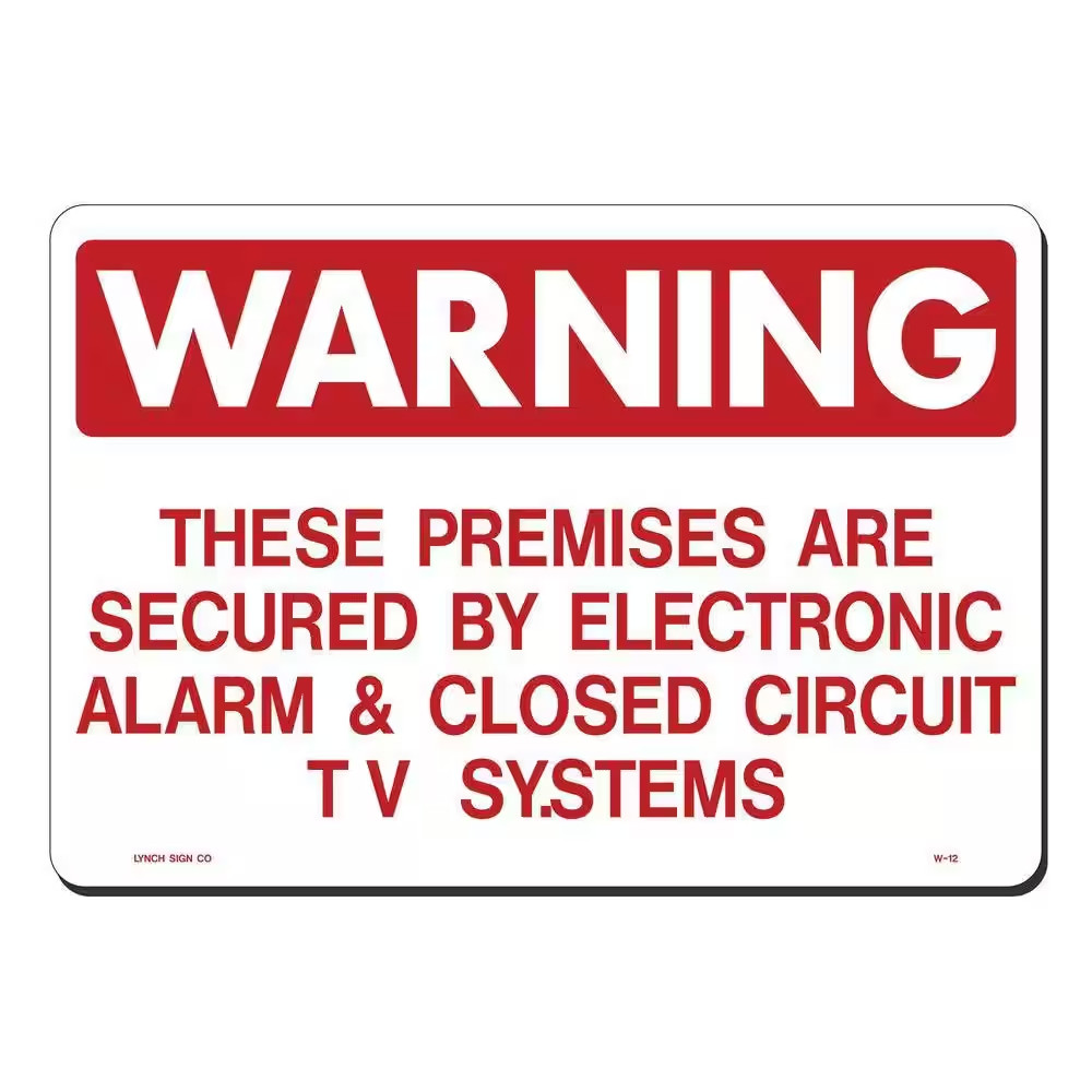 14 In. X 10 In. Alarm and Closed Circuit TV System Sign Printed on More Durable,
