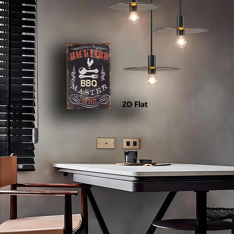 Retro BBQ Metal Sign 8×12 Inches