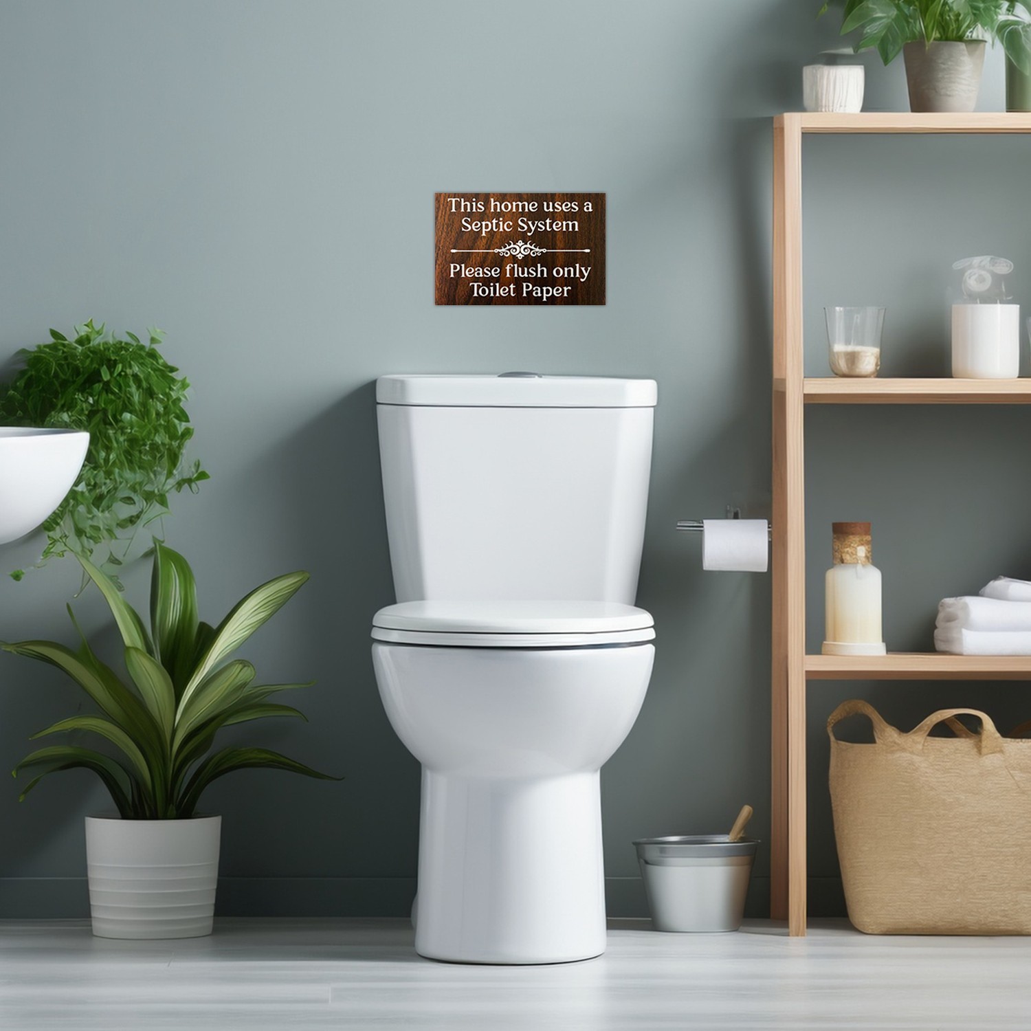 This Home Uses a SEPTIC SYSTEM – Please Flush Toilet Paper Only | 3″x5″ Sign