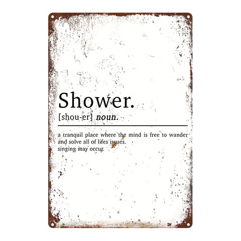 Metal Sign English Word Decor 8X12 Inches