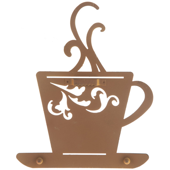 Yellow Rustic Metal Coffee Cup Wall Decor