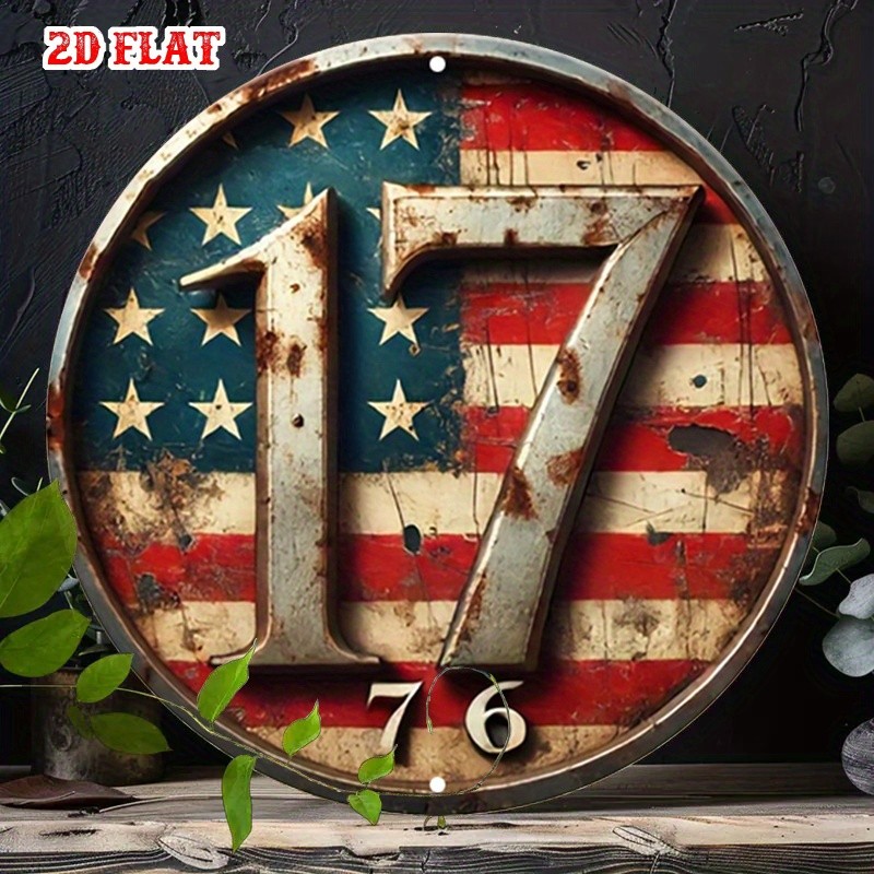 Round Aluminum Sign One Piece Patriotic Theme Freedom 8 Inch Funny