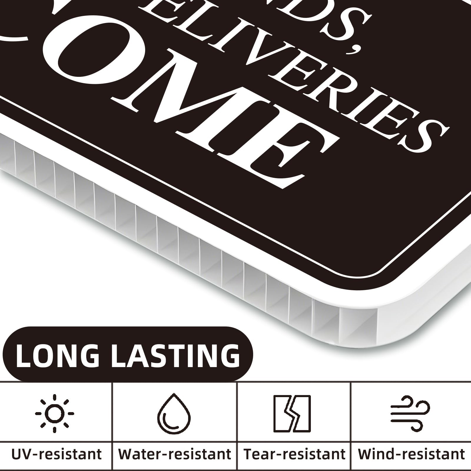 No Soliciting Sign for House, No Soliciting Yard Sign, 2-Pack 12″x12″ Double