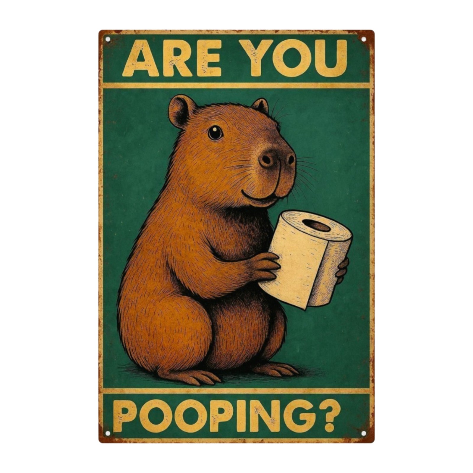 Are You Pooping Funny Bathroom Metal Sign Bath Decor 8″x12″