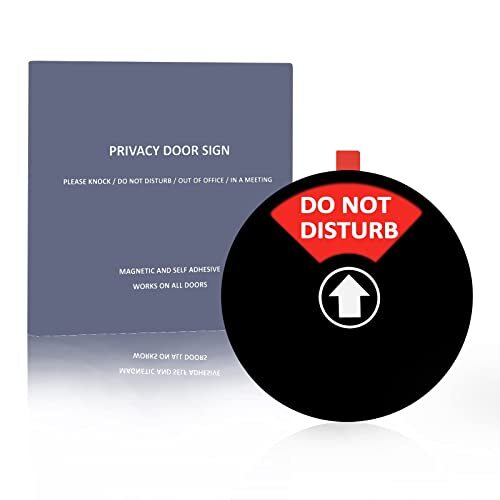 Privacy Sign,Do Not Disturb/Please Knock/Out of Office/in 5 inches-Round Black