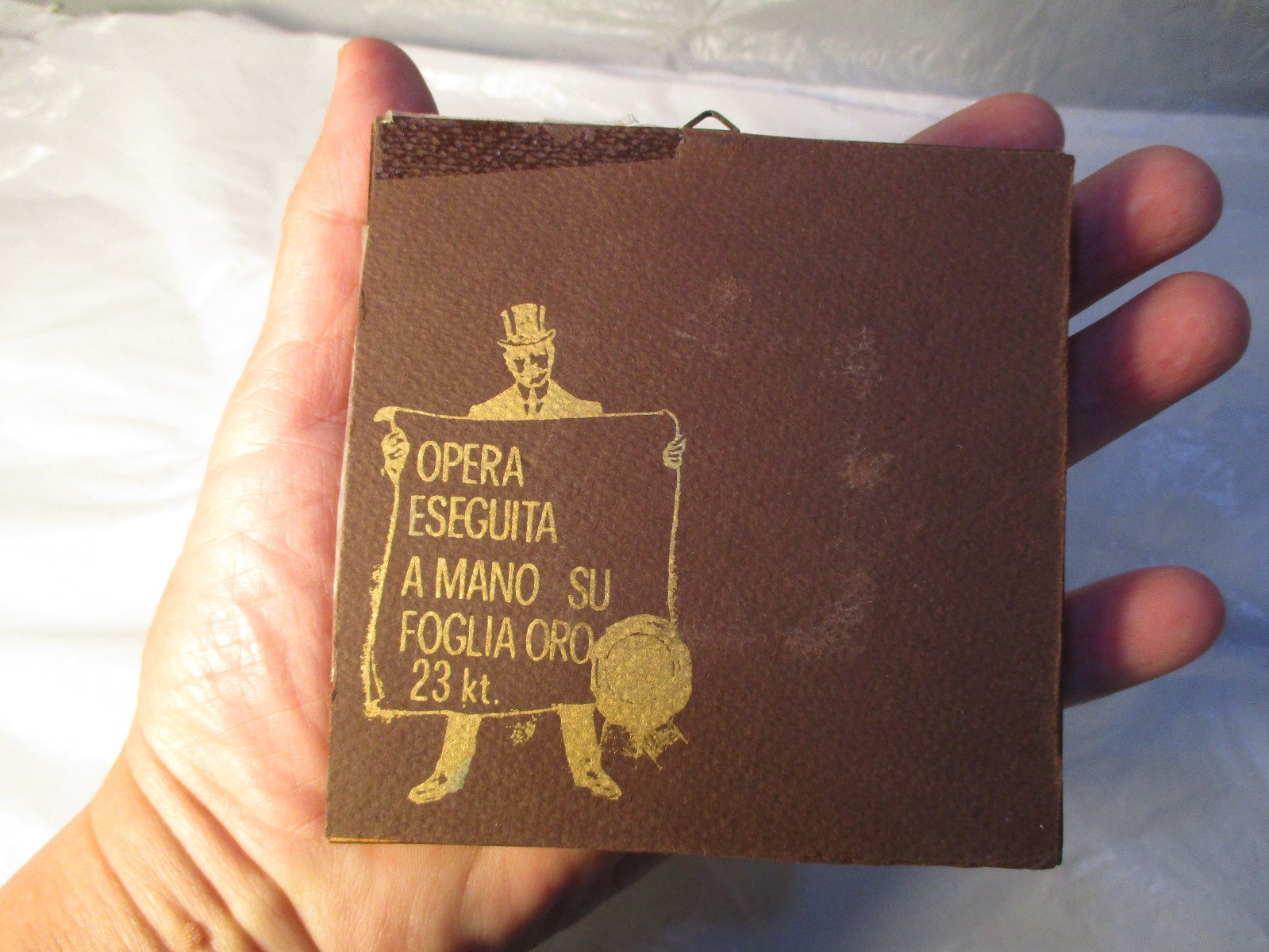 Art fishing boat Italy opera esequita a mano su foglia oro 23 kt framed plaque