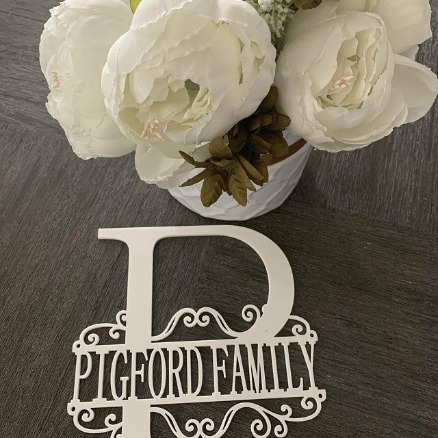 Personalized Name Sign Split Letter Initial Outdoor Metal Custom Monogram
