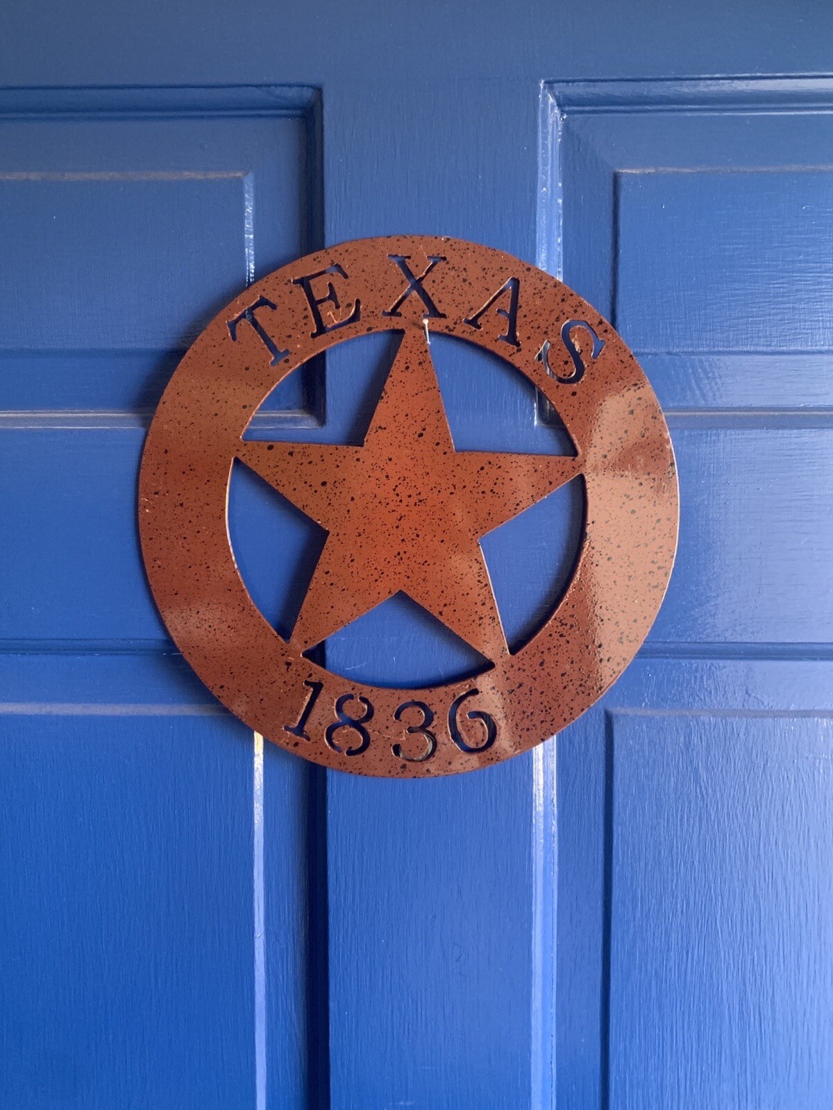 Texas 1836 Metal Barn Star 11.5″ Glossy Finish Wall Plaque Sign