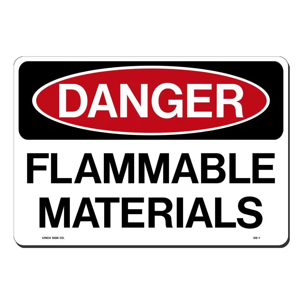 14 In. X 10 In. Danger Flammable Material Sign Printed on More Durable, Thicker,