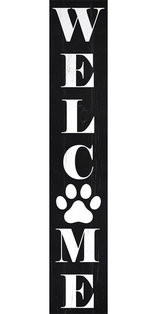 Beechdale Frames 8″x43″ Dog Paw Welcome Vertical Porch Sign