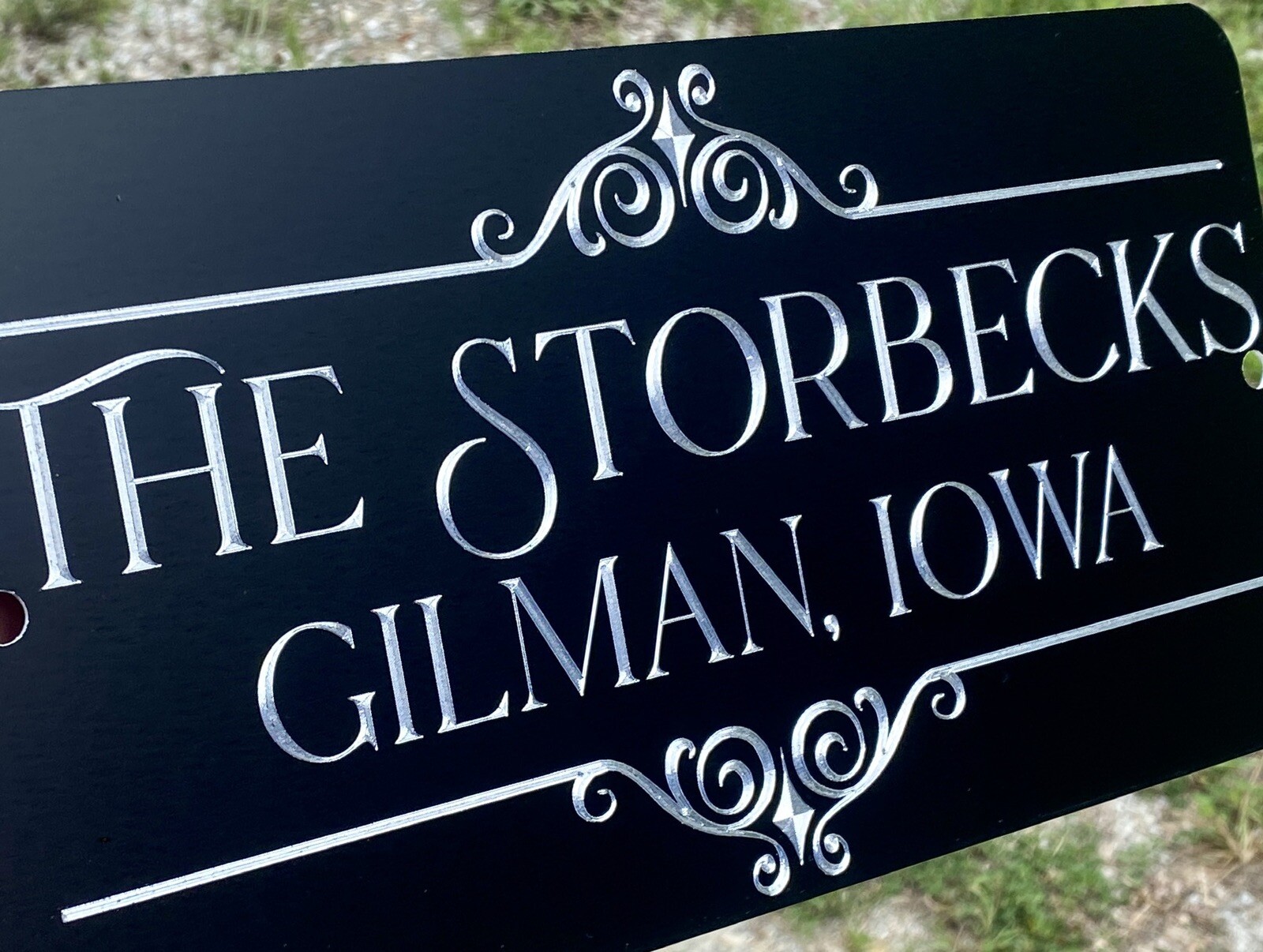 Silver Engraved Personalized YOUR Text Custom House Home Metal 6×12 Sign Gift