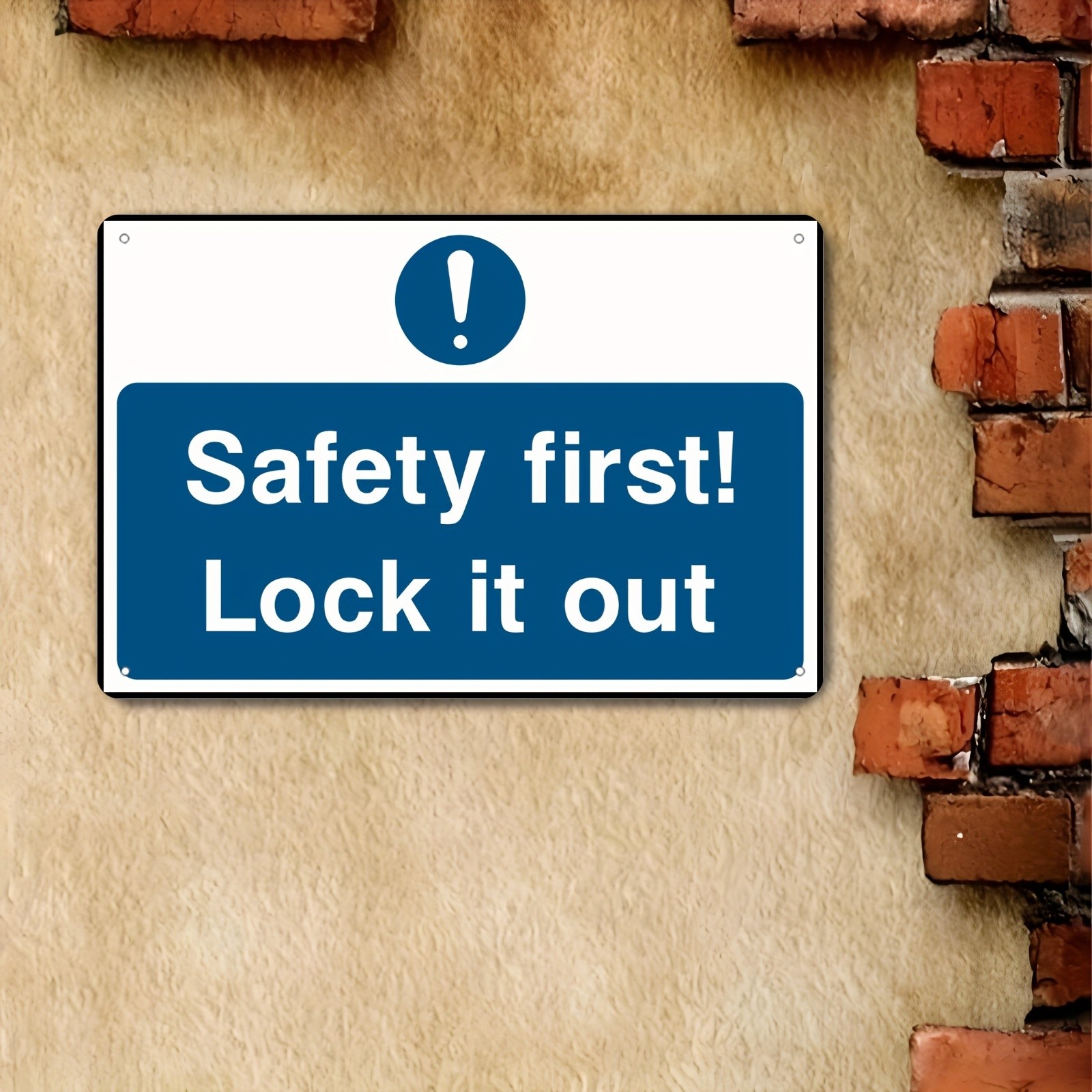 Tin Safety Sign 20x30cm 8x12in Lockout Message