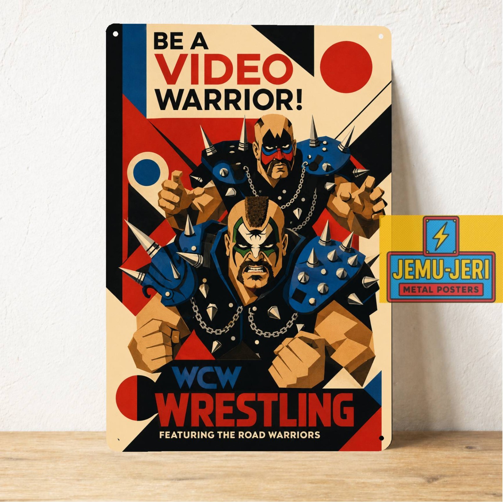 Wcw Wrestling Vintage Nintendo Video Game Metal Poster Sign 8*12″in Bauhaus Art
