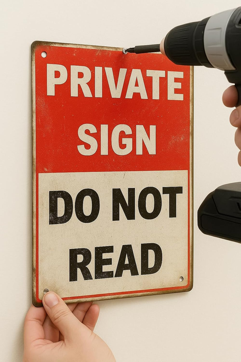 Funny PRIVATE SIGN DO NOT READ Tin Sign – 12X8 Inch Vintage Metal Wall Decor