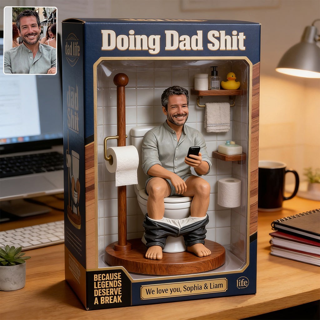 Custom Photo Funny Dad Toilet Acrylic Block Gag Gift Father’s Day