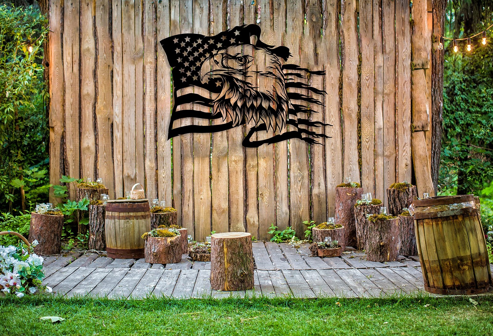 American Eagle Metal Wall Art, American Flag Wall Decor, US Large Eagle Wall …