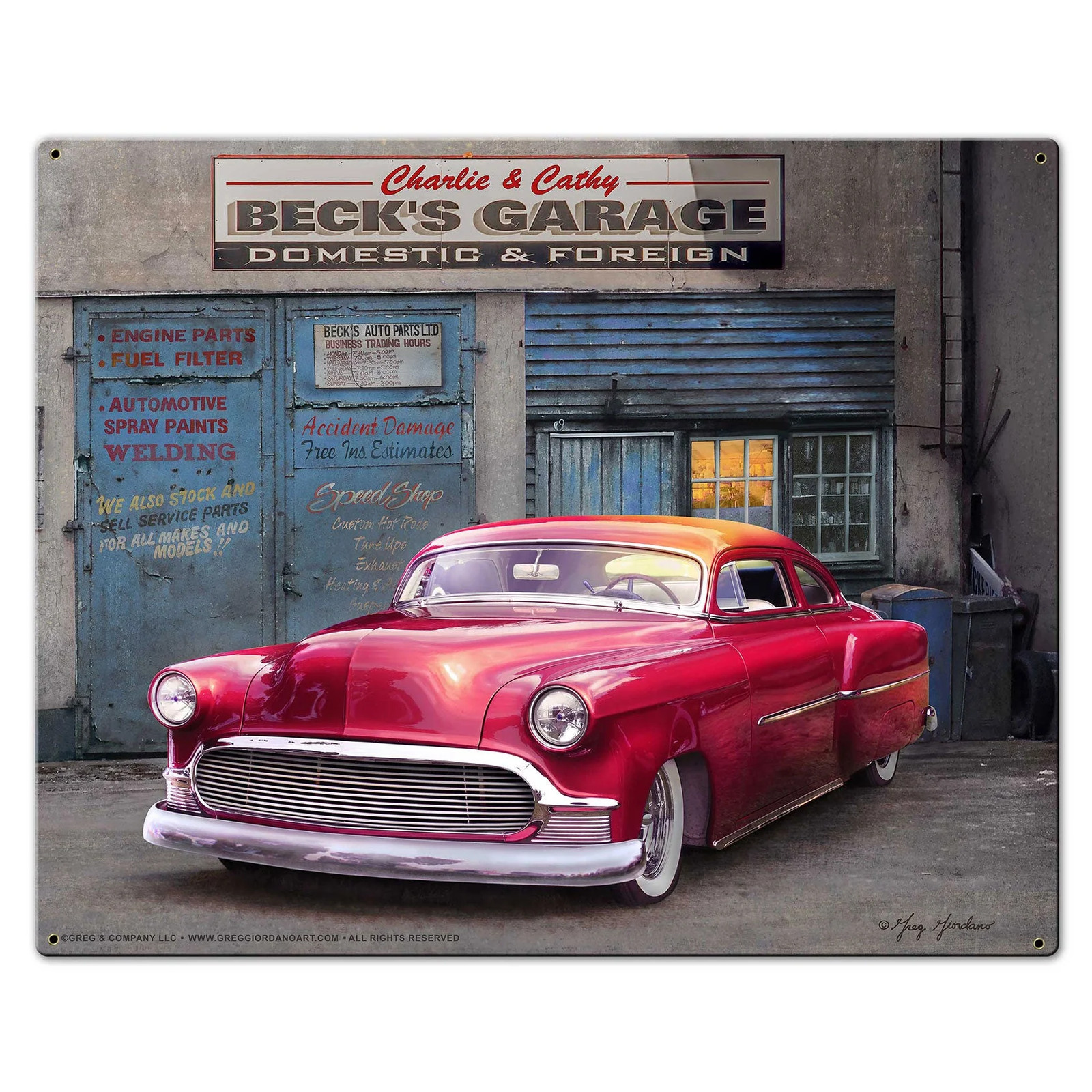 Beck’s Garage Metal Sign 30in X24in Metal Sign