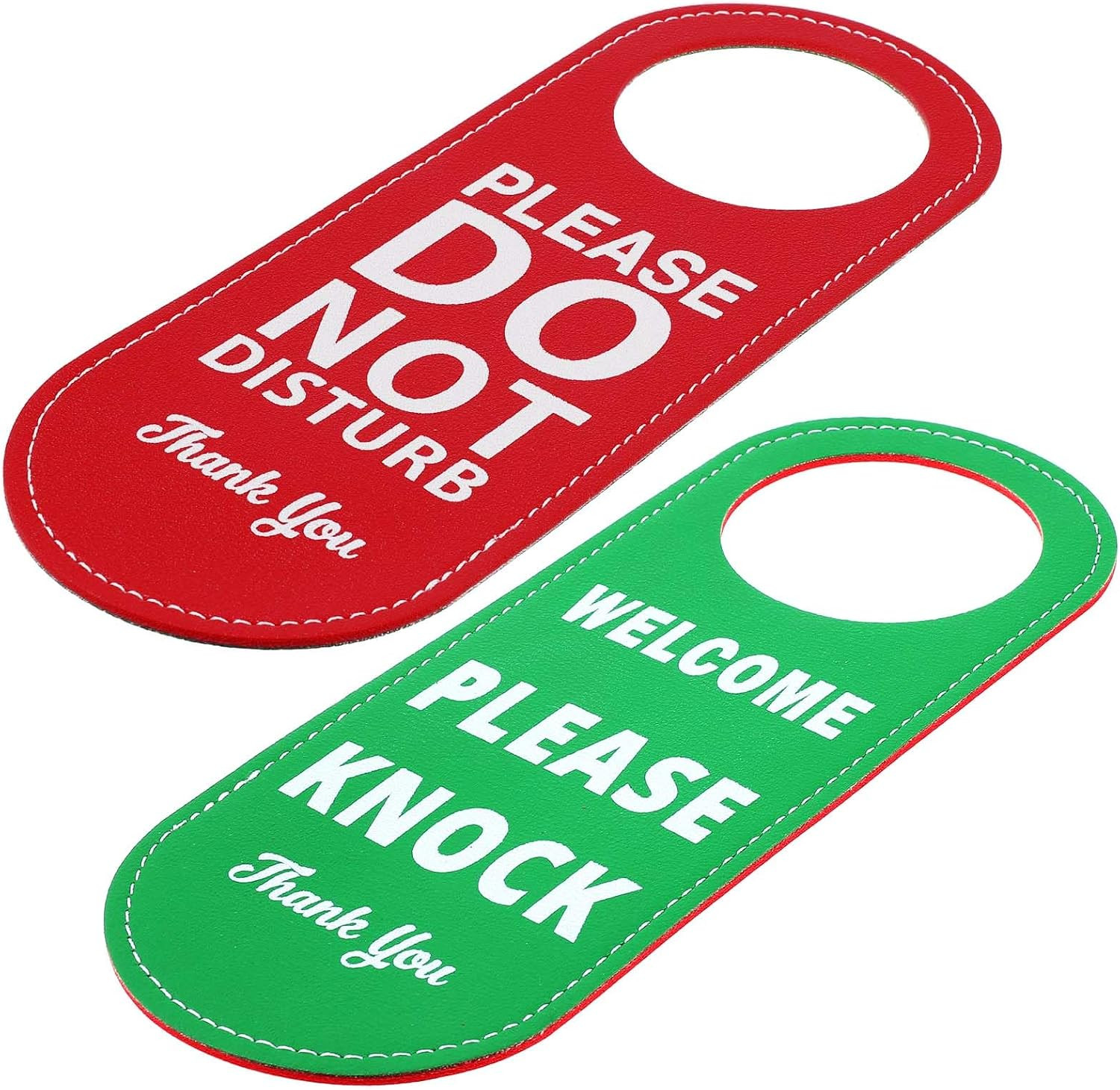 PU Leather Please Do Not Disturb Sign and Welcome Please Knock Sign Door Knob ..