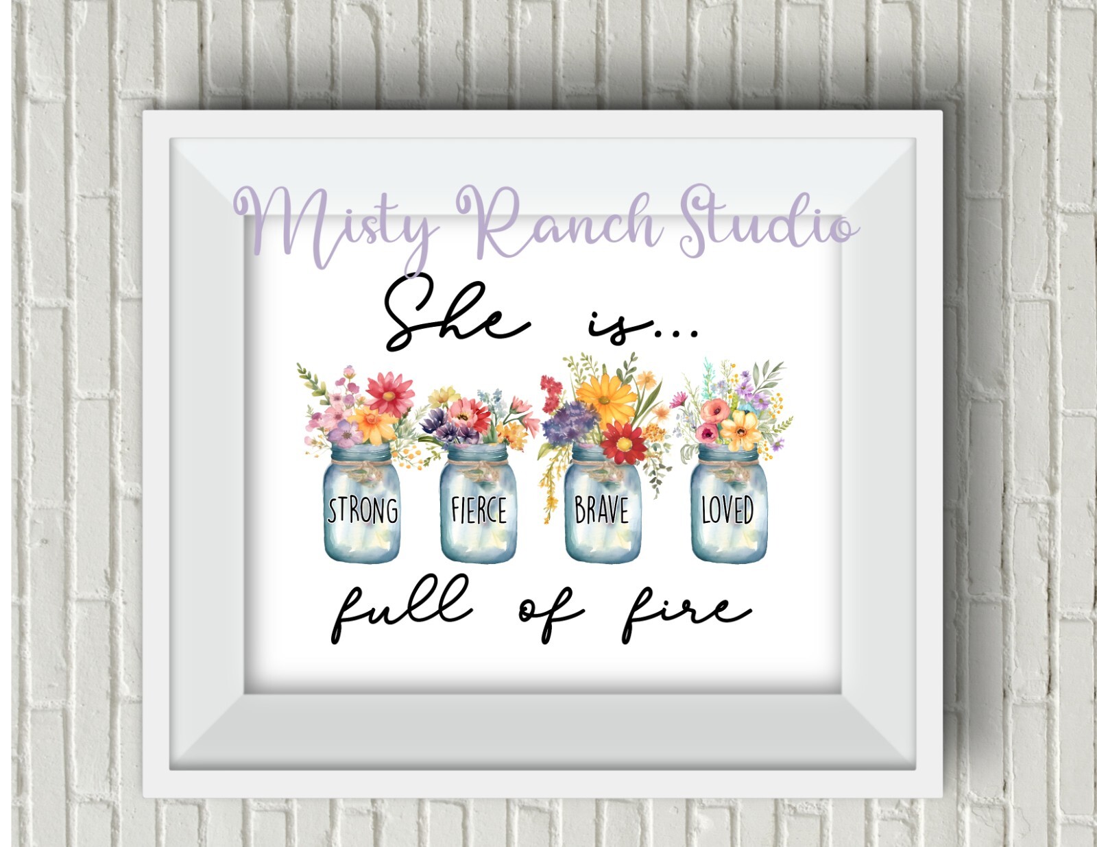 She is Full of Fire..Suicide Awareness UNFRAMED ART PRINT Beautiful Flowers